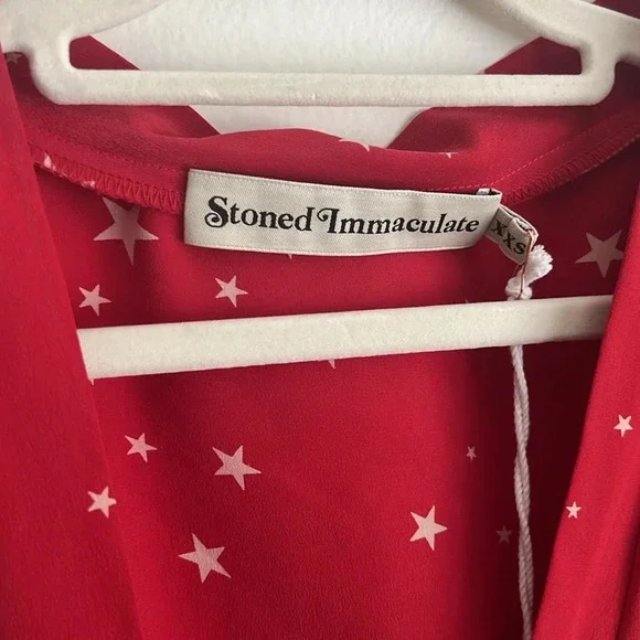 NWT STONED IMMACULATE X Stellaire Duval Star Dress 100% silk - Picture 5 of 9